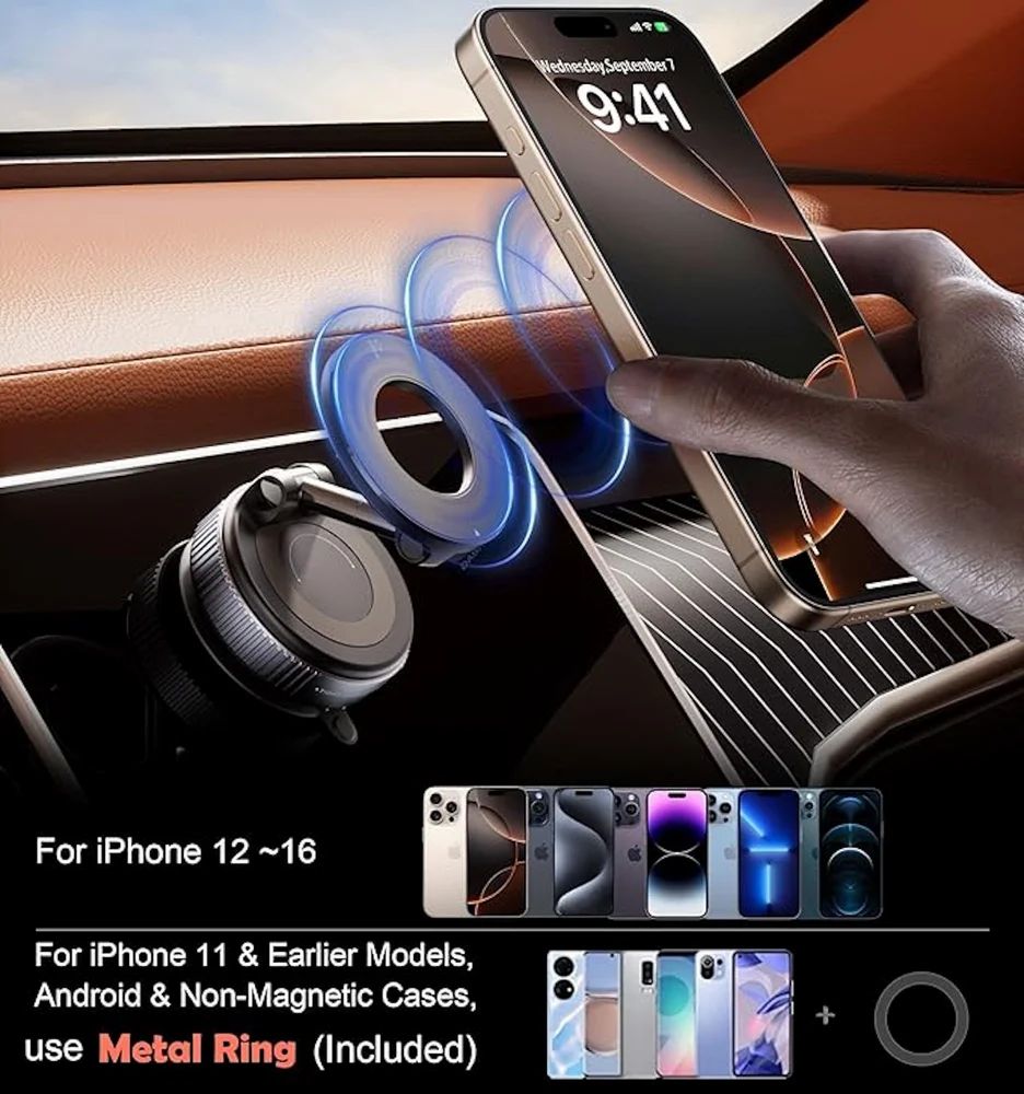 Vacuum Suction Magnetic Phone Holder